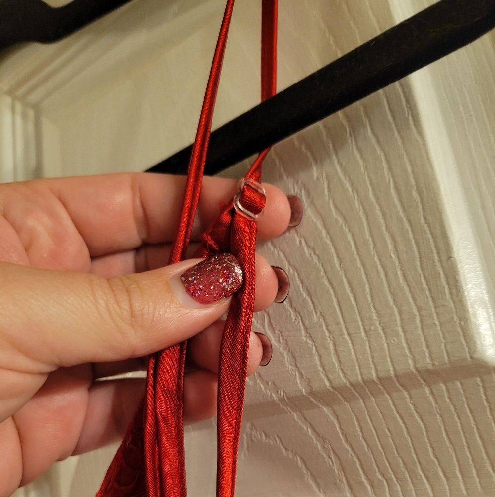 Adonna Red Satin Chemise/slip Dress With Lace Details Size Xxl - Picture 3 of 5